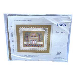 Creative Circle Our Home 1655 Counted Cross Stich Needlepoint Kit Vintage